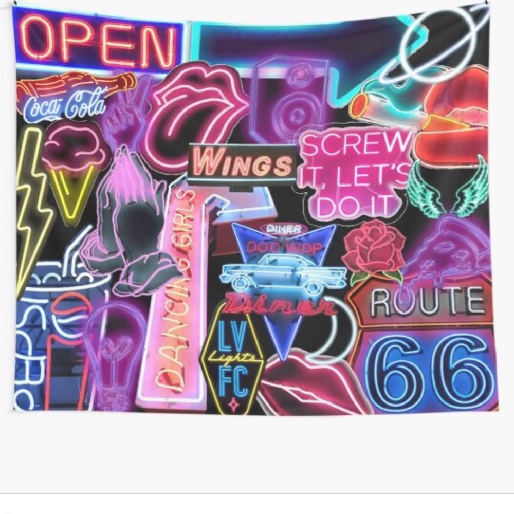 Collage tapestry - neon